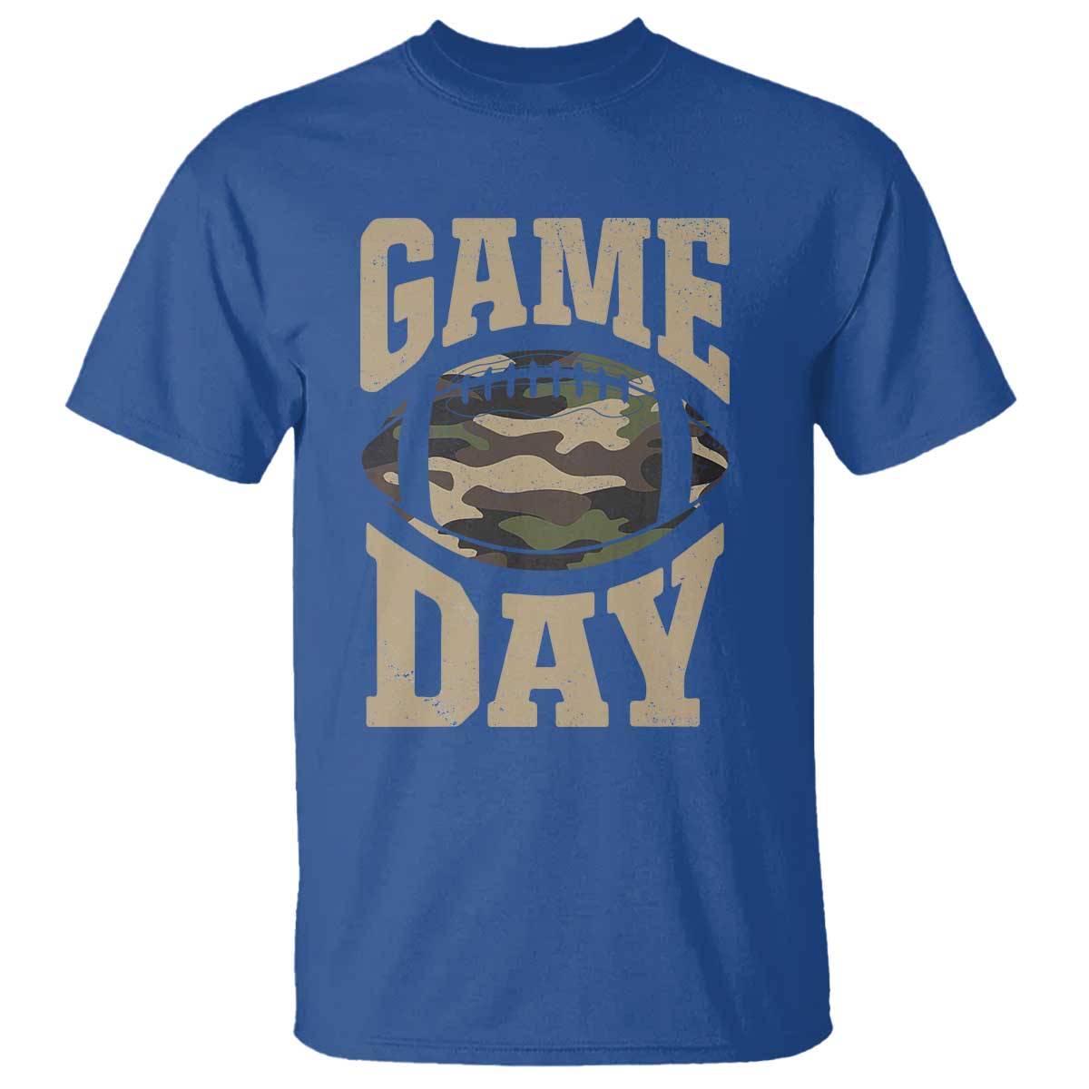 Game Day Football T Shirt Funny Sunday Retro Camo Camouflage - Wonder Print Shop