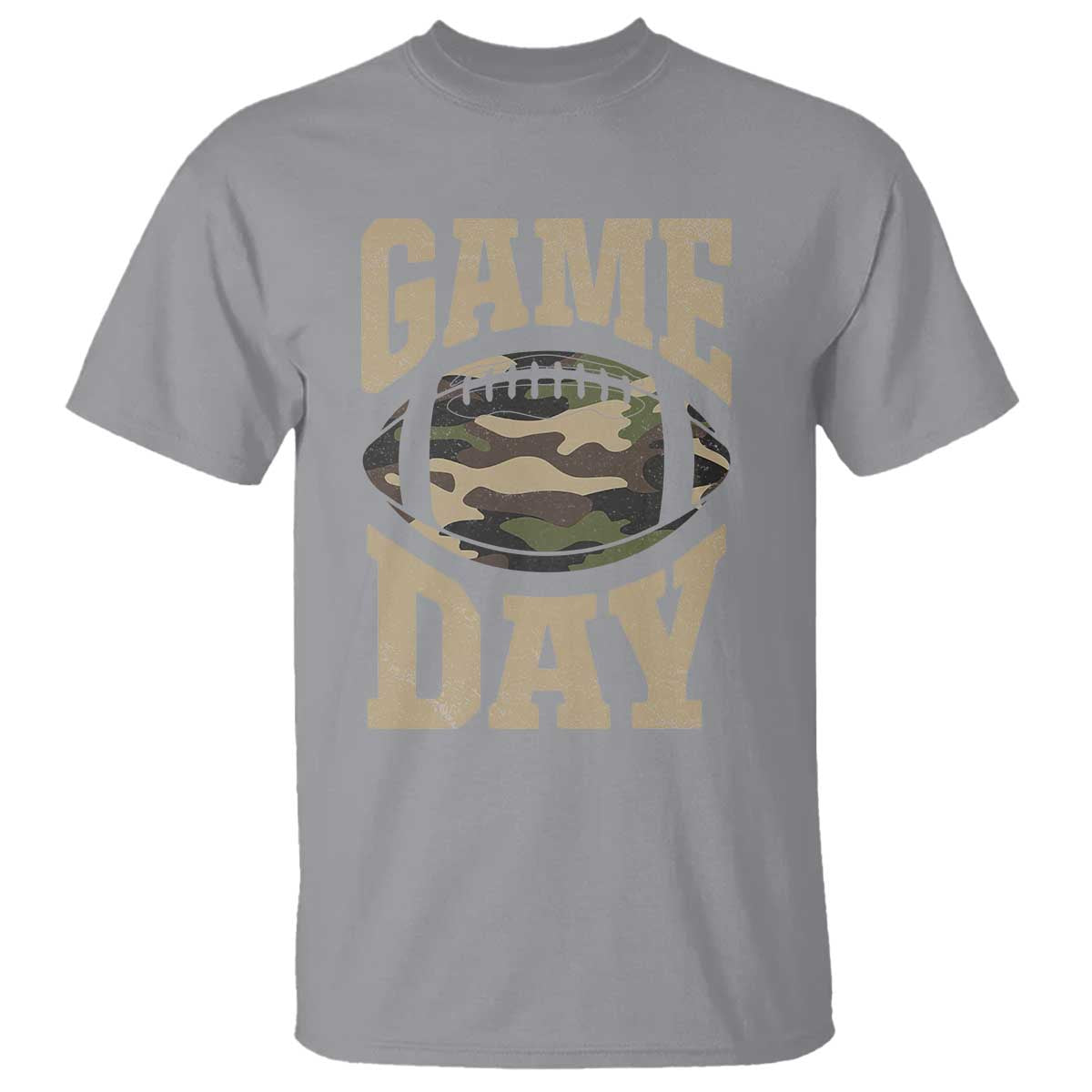 Game Day Football T Shirt Funny Sunday Retro Camo Camouflage - Wonder Print Shop