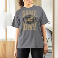 Game Day Football T Shirt For Women Funny Sunday Retro Camo Camouflage - Wonder Print Shop