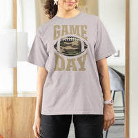 Game Day Football T Shirt For Women Funny Sunday Retro Camo Camouflage - Wonder Print Shop