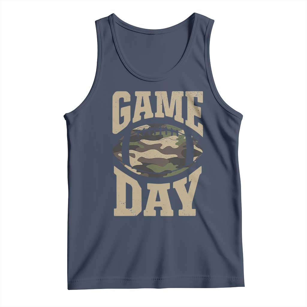 Game Day Football Tank Top Funny Sunday Retro Camo Camouflage - Wonder Print Shop