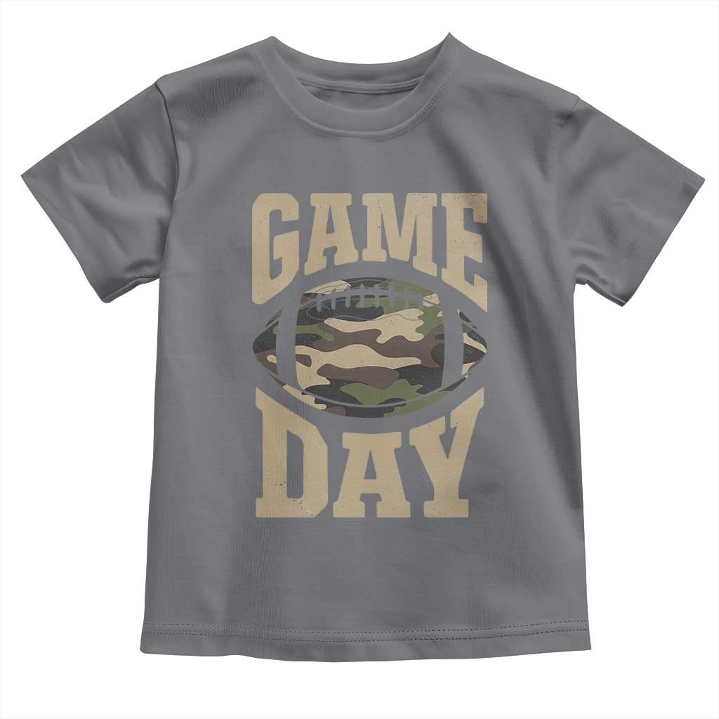 Game Day Football Toddler T Shirt Funny Sunday Retro Camo Camouflage - Wonder Print Shop