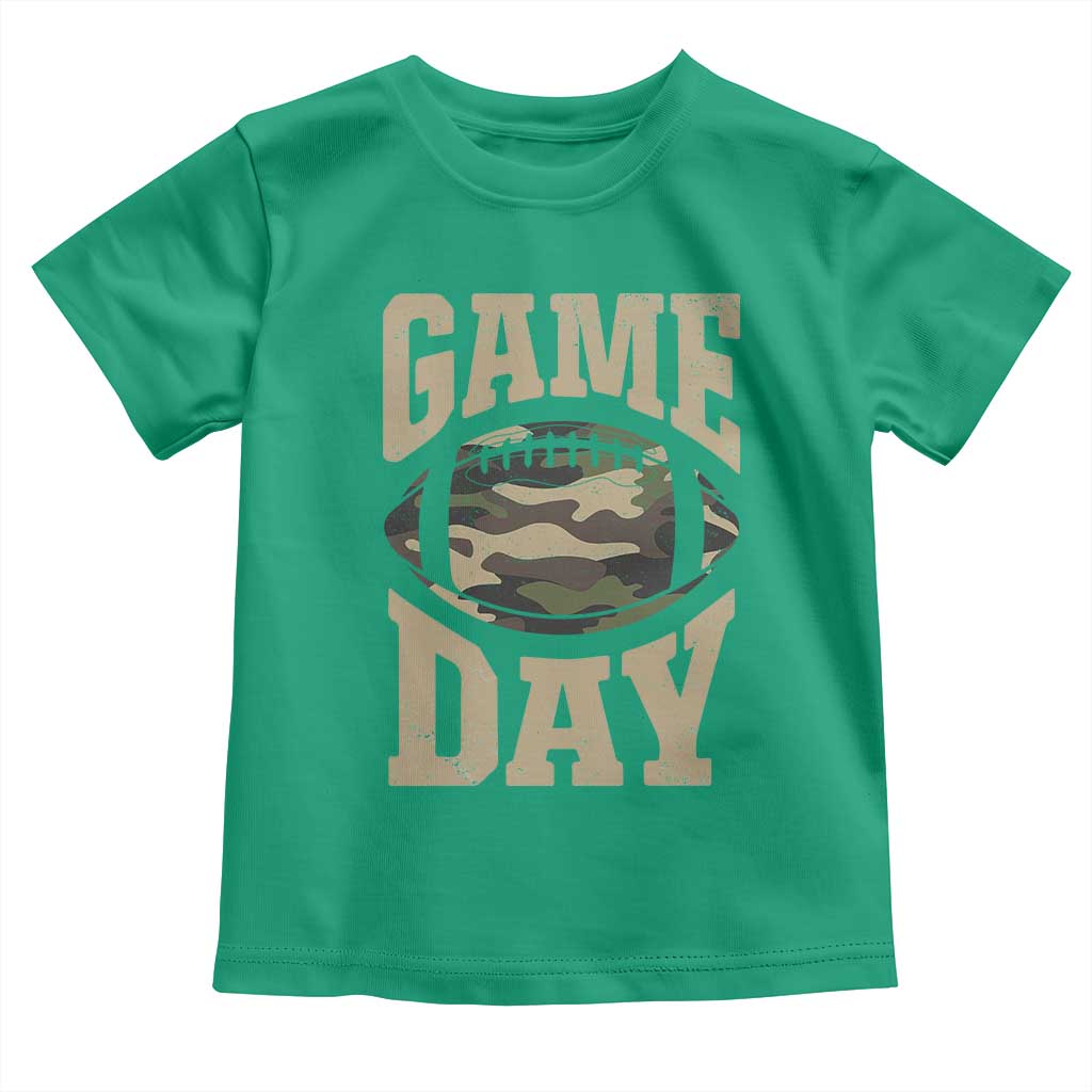 Game Day Football Toddler T Shirt Funny Sunday Retro Camo Camouflage - Wonder Print Shop