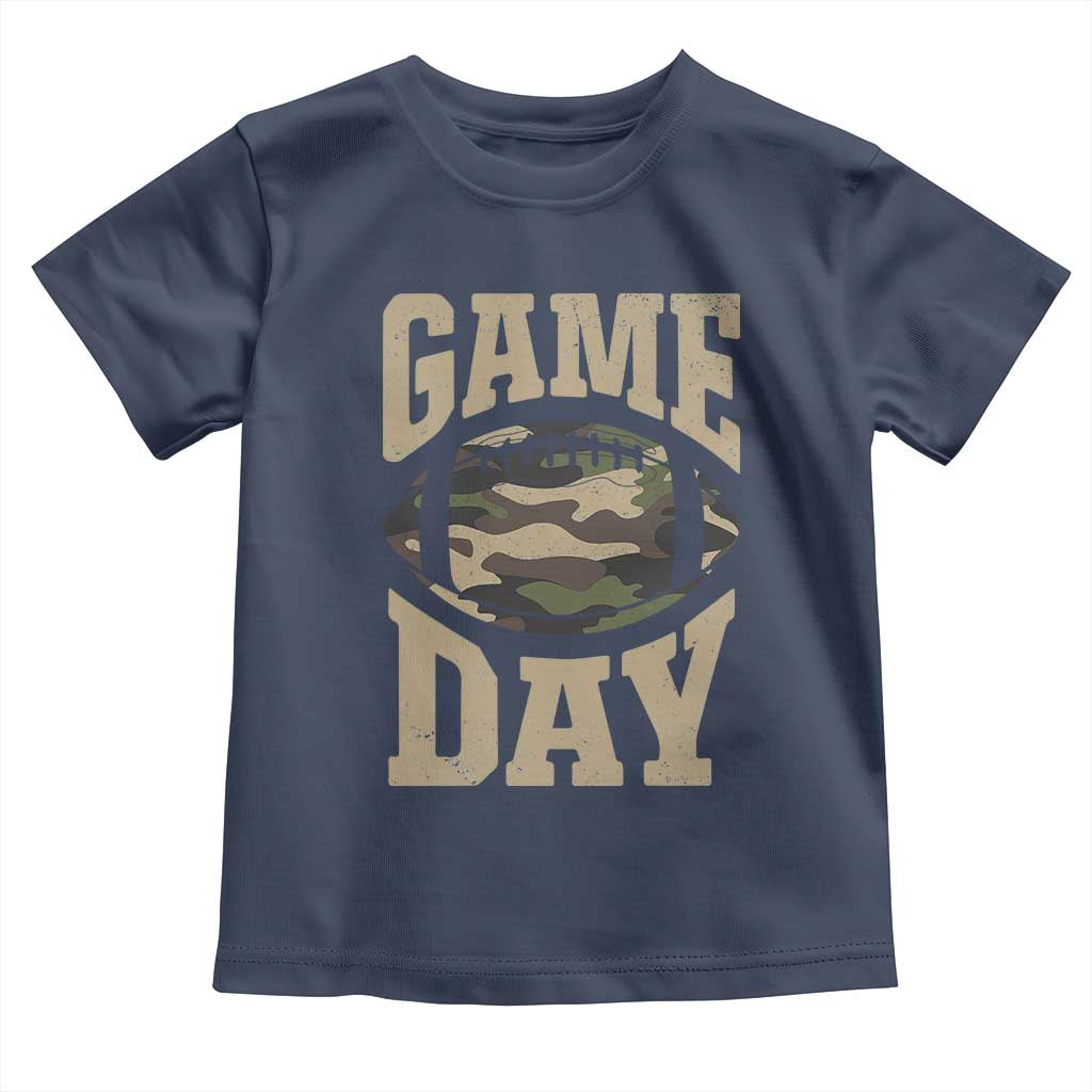 Game Day Football Toddler T Shirt Funny Sunday Retro Camo Camouflage - Wonder Print Shop