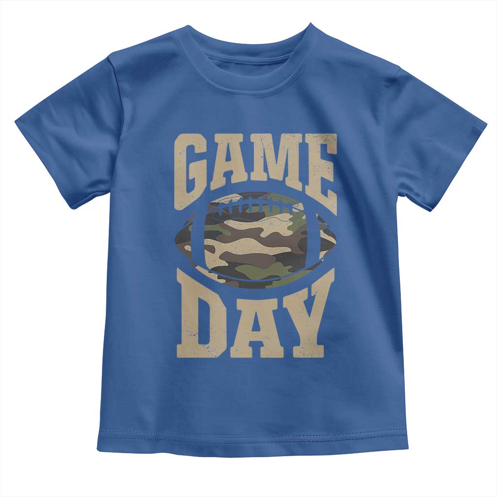 Game Day Football Toddler T Shirt Funny Sunday Retro Camo Camouflage - Wonder Print Shop