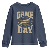 Game Day Football Youth Sweatshirt Funny Sunday Retro Camo Camouflage - Wonder Print Shop