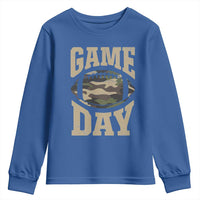 Game Day Football Youth Sweatshirt Funny Sunday Retro Camo Camouflage - Wonder Print Shop