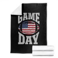 Game Day Football Throw Blanket Funny Sunday Retro Patriotic American Flag - Wonder Print Shop