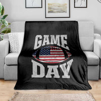 Game Day Football Throw Blanket Funny Sunday Retro Patriotic American Flag - Wonder Print Shop
