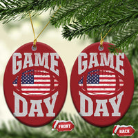 Game Day Football Christmas Ornament Funny Sunday Retro Patriotic American Flag - Wonder Print Shop