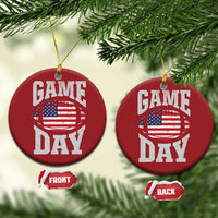 Game Day Football Christmas Ornament Funny Sunday Retro Patriotic American Flag - Wonder Print Shop