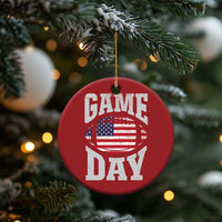Game Day Football Christmas Ornament Funny Sunday Retro Patriotic American Flag - Wonder Print Shop