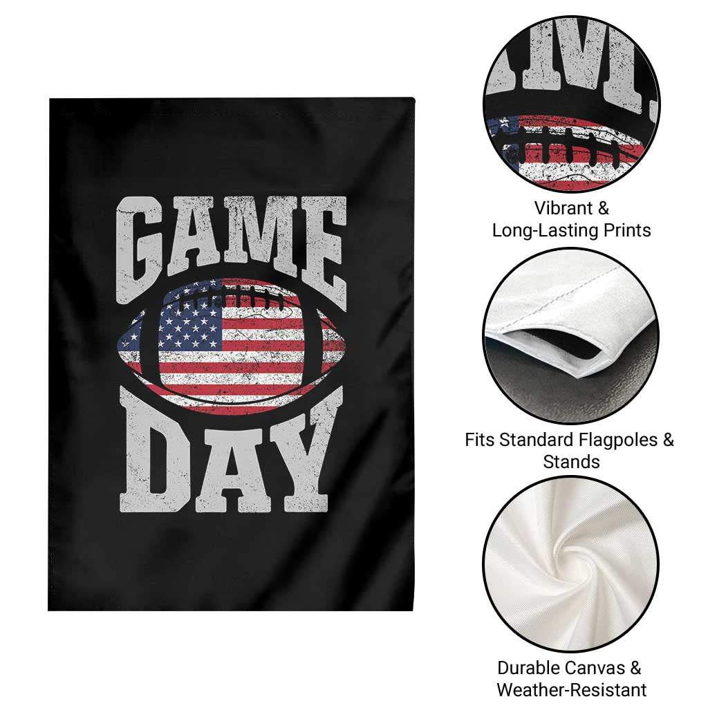 Game Day Football Garden Flag Funny Sunday Retro Patriotic American Flag - Wonder Print Shop