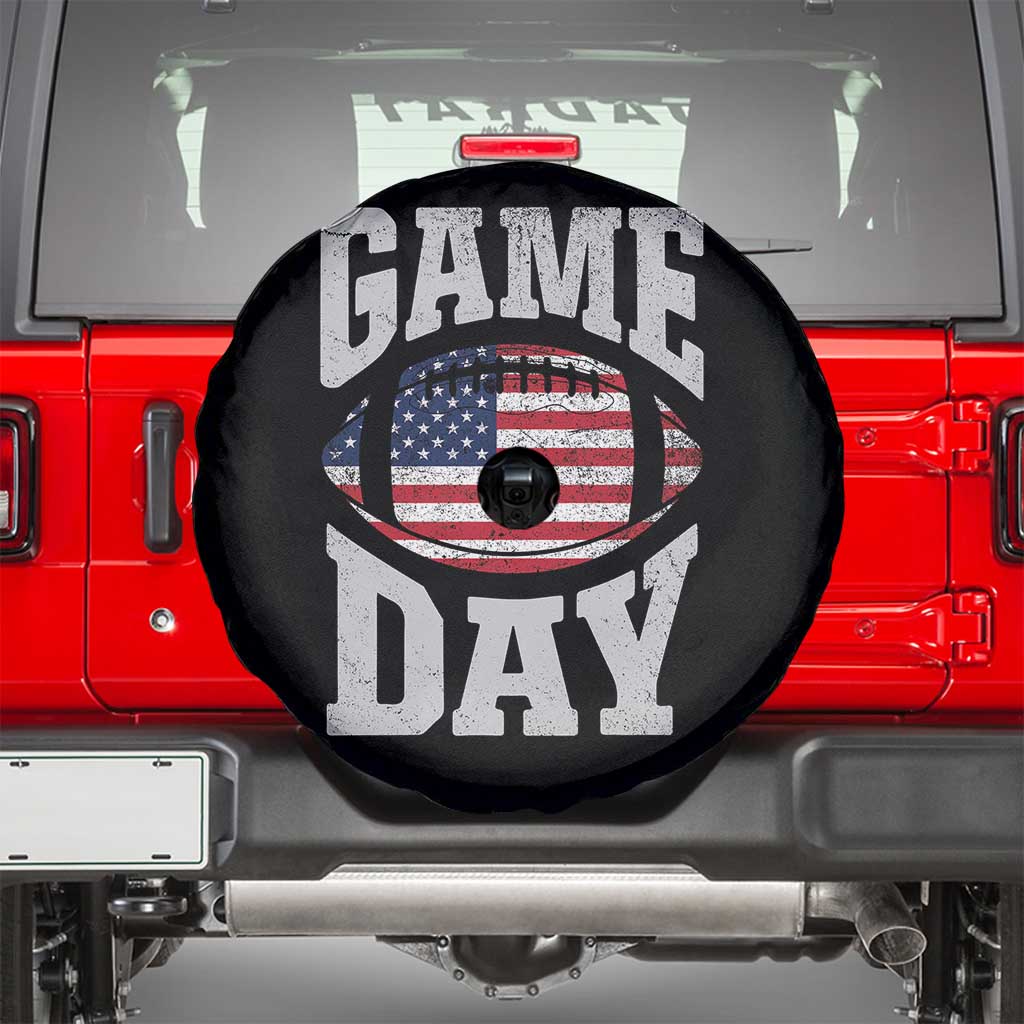 Game Day Football Spare Tire Cover Funny Sunday Retro Patriotic American Flag - Wonder Print Shop