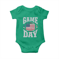 Game Day Football Baby Onesie Funny Sunday Retro Patriotic American Flag - Wonder Print Shop