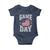 Game Day Football Baby Onesie Funny Sunday Retro Patriotic American Flag - Wonder Print Shop