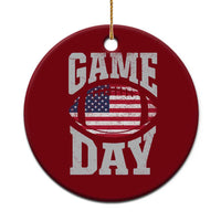 Game Day Football Ceramic Ornament Funny Sunday Retro Patriotic American Flag - Wonder Print Shop