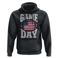 Game Day Football Hoodie Funny Sunday Retro Patriotic American Flag - Wonder Print Shop