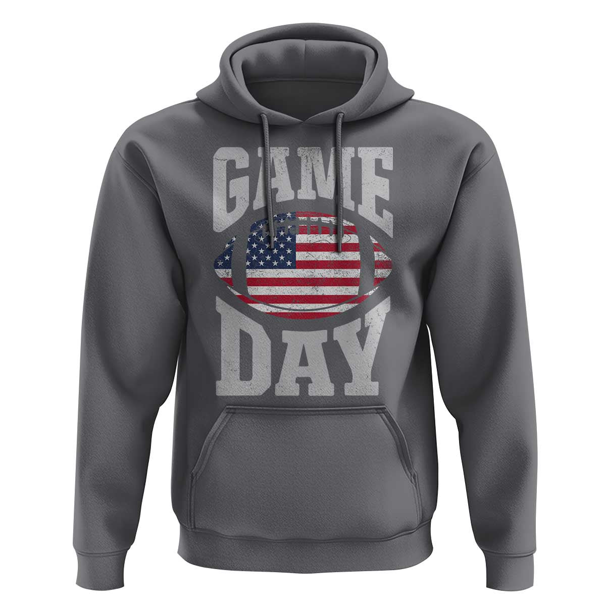 Game Day Football Hoodie Funny Sunday Retro Patriotic American Flag - Wonder Print Shop