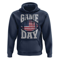 Game Day Football Hoodie Funny Sunday Retro Patriotic American Flag - Wonder Print Shop