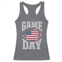 Game Day Football Racerback Tank Top Funny Sunday Retro Patriotic American Flag - Wonder Print Shop