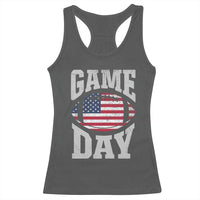 Game Day Football Racerback Tank Top Funny Sunday Retro Patriotic American Flag - Wonder Print Shop