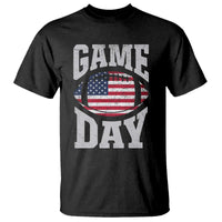 Game Day Football T Shirt Funny Sunday Retro Patriotic American Flag - Wonder Print Shop