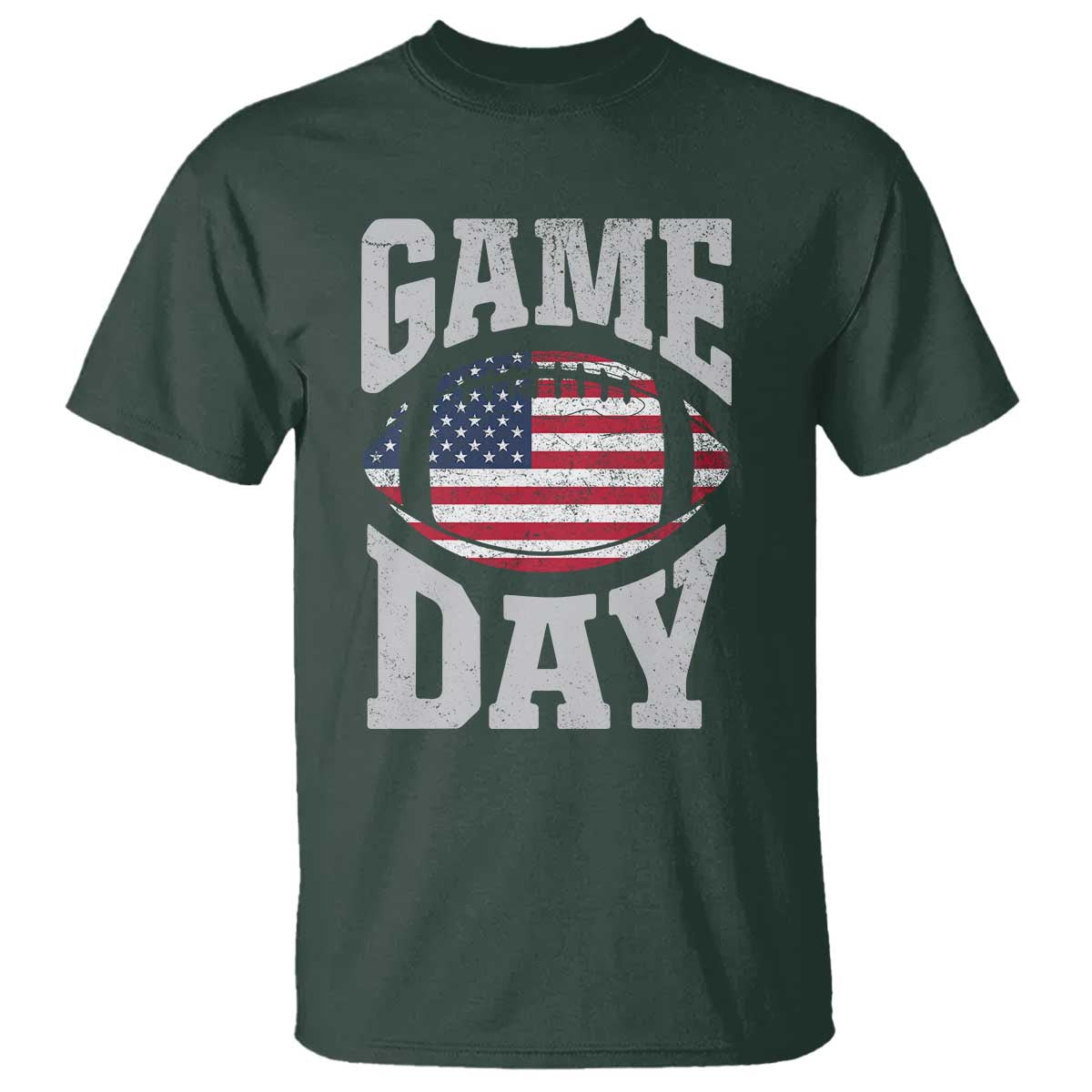 Game Day Football T Shirt Funny Sunday Retro Patriotic American Flag - Wonder Print Shop