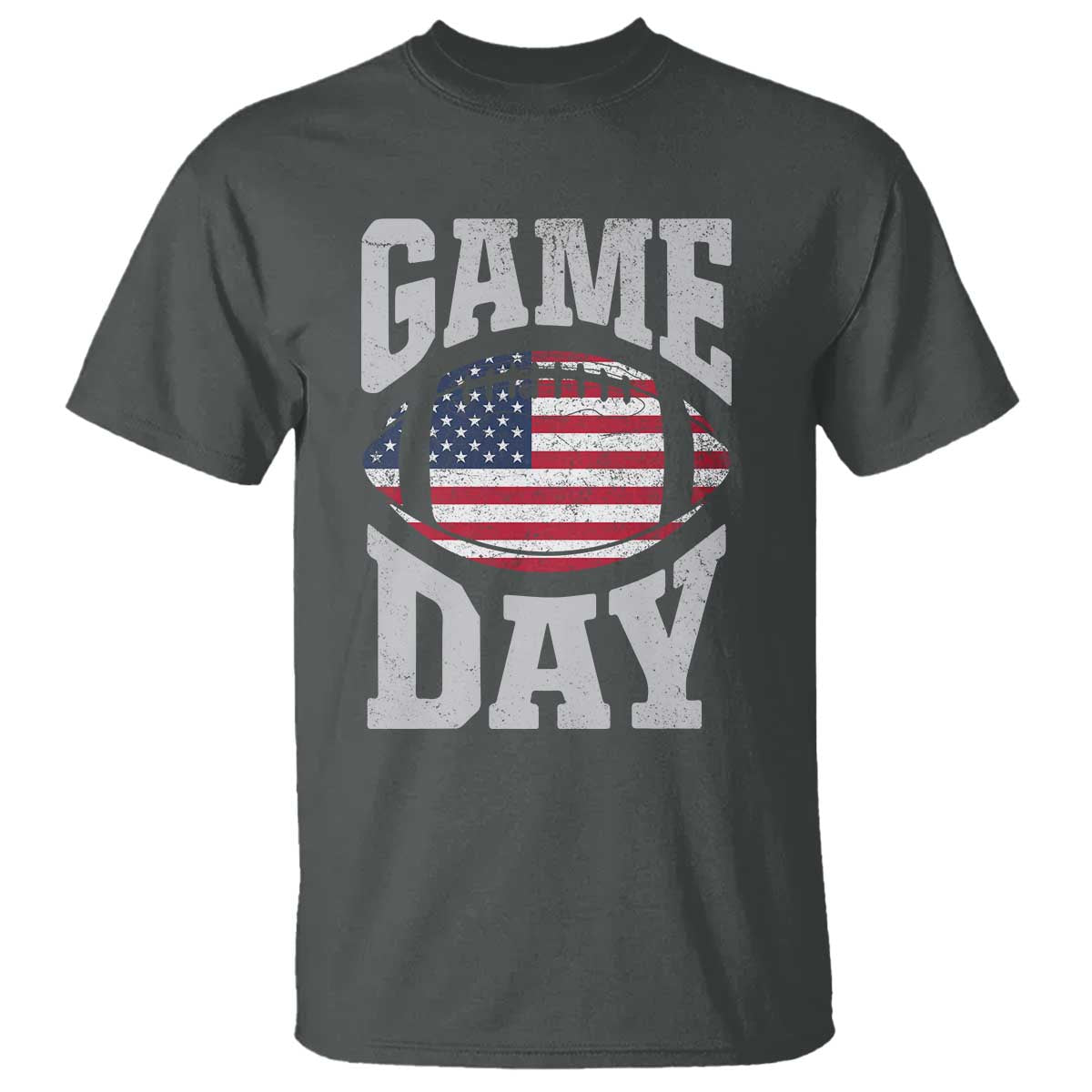 Game Day Football T Shirt Funny Sunday Retro Patriotic American Flag - Wonder Print Shop