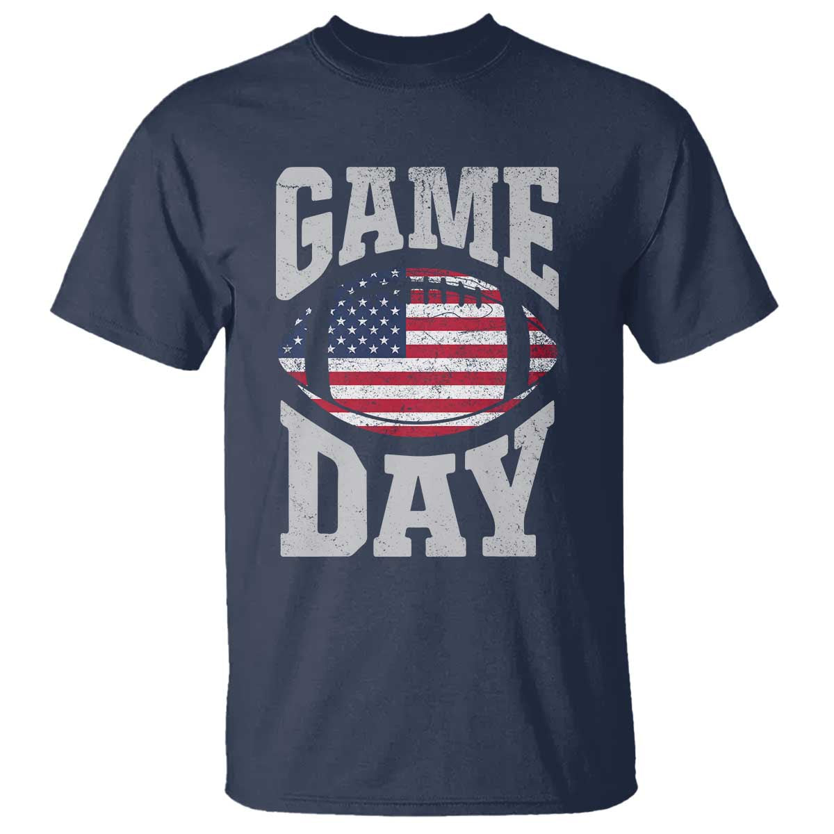 Game Day Football T Shirt Funny Sunday Retro Patriotic American Flag - Wonder Print Shop