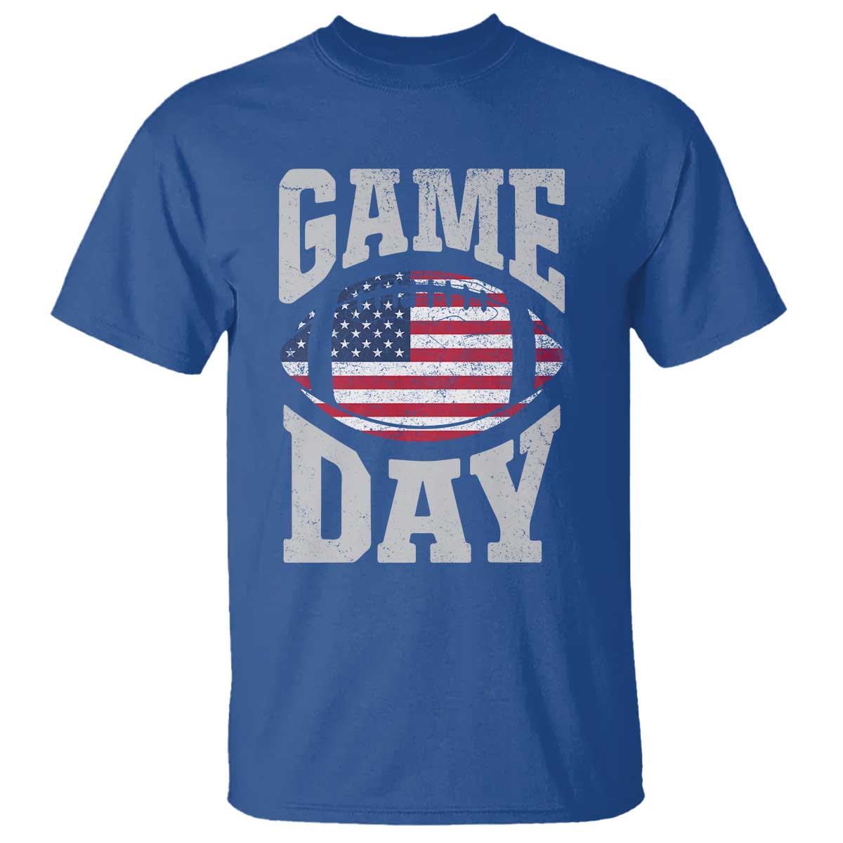 Game Day Football T Shirt Funny Sunday Retro Patriotic American Flag - Wonder Print Shop
