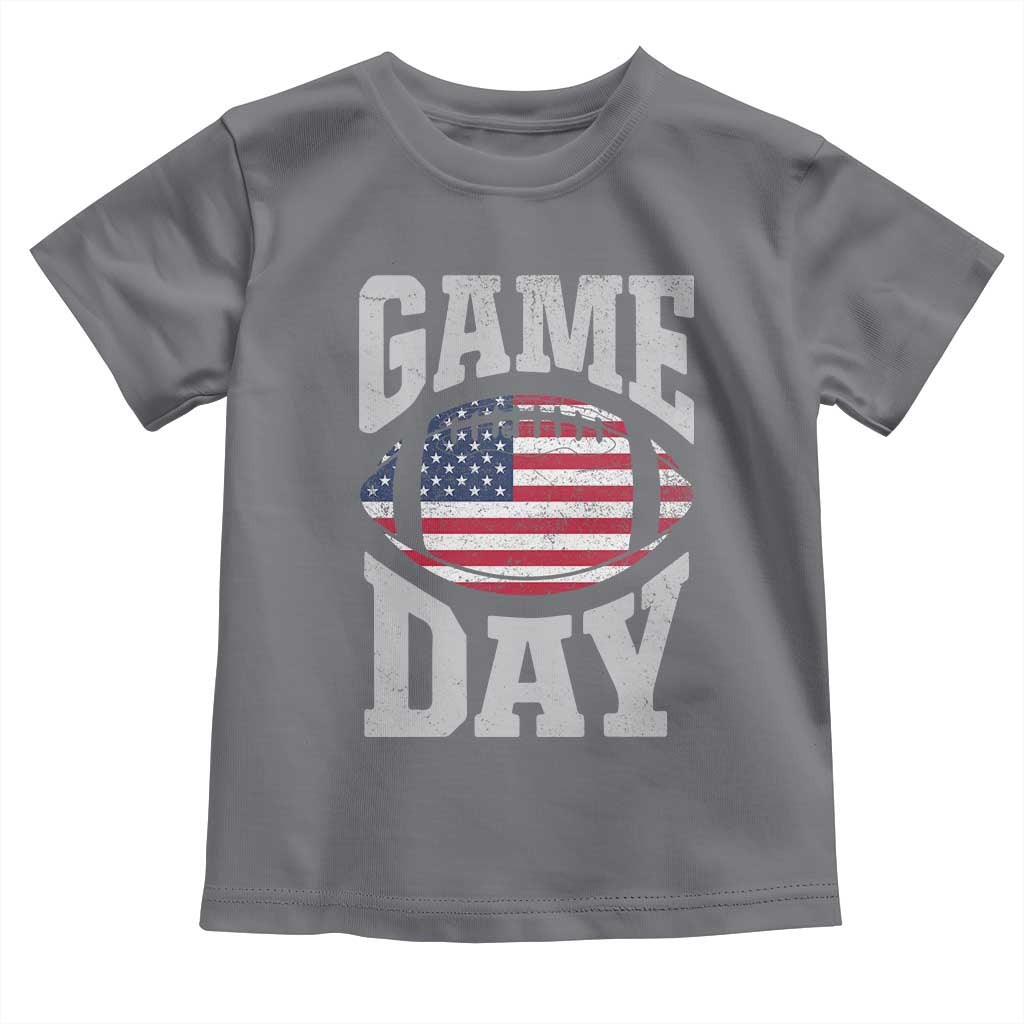 Game Day Football Toddler T Shirt Funny Sunday Retro Patriotic American Flag - Wonder Print Shop