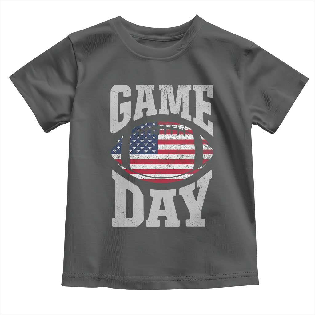 Game Day Football Toddler T Shirt Funny Sunday Retro Patriotic American Flag - Wonder Print Shop