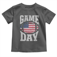 Game Day Football Toddler T Shirt Funny Sunday Retro Patriotic American Flag - Wonder Print Shop