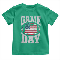 Game Day Football Toddler T Shirt Funny Sunday Retro Patriotic American Flag - Wonder Print Shop