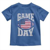 Game Day Football Toddler T Shirt Funny Sunday Retro Patriotic American Flag - Wonder Print Shop