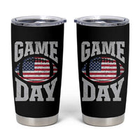 Game Day Football Tumbler Cup Funny Sunday Retro Patriotic American Flag - Wonder Print Shop