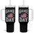 Game Day Football Tumbler With Handle Funny Sunday Retro Patriotic American Flag - Wonder Print Shop