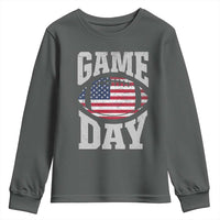 Game Day Football Youth Sweatshirt Funny Sunday Retro Patriotic American Flag - Wonder Print Shop