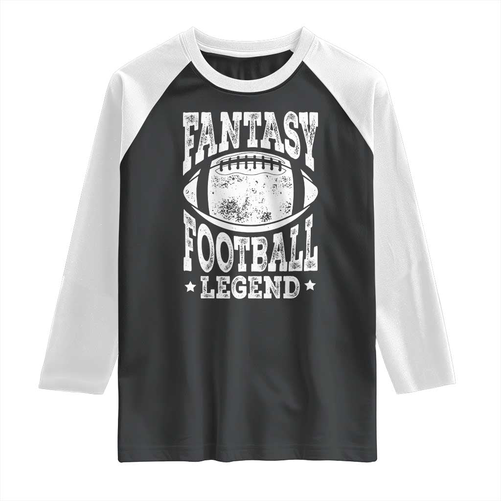 Fantasy Football Legend Raglan Shirt Funny Gameday Dad - Wonder Print Shop
