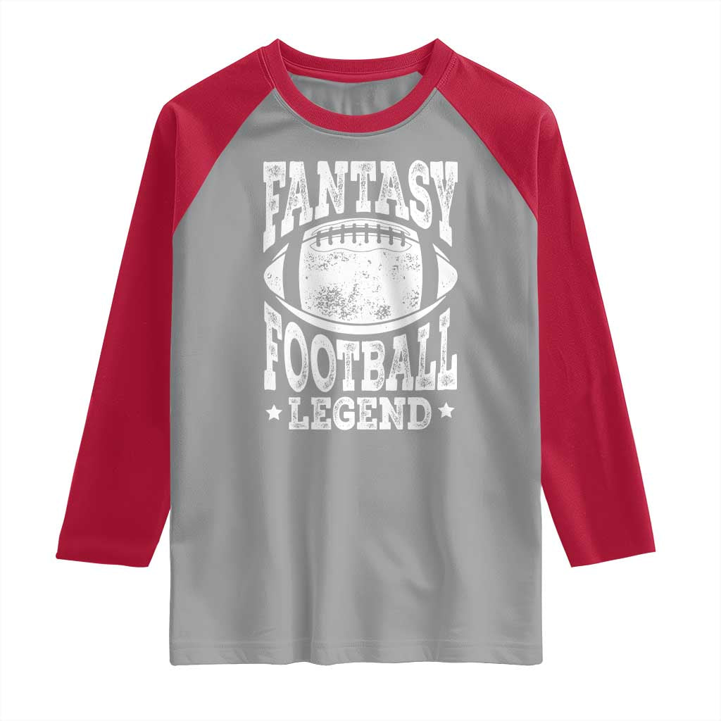 Fantasy Football Legend Raglan Shirt Funny Gameday Dad - Wonder Print Shop