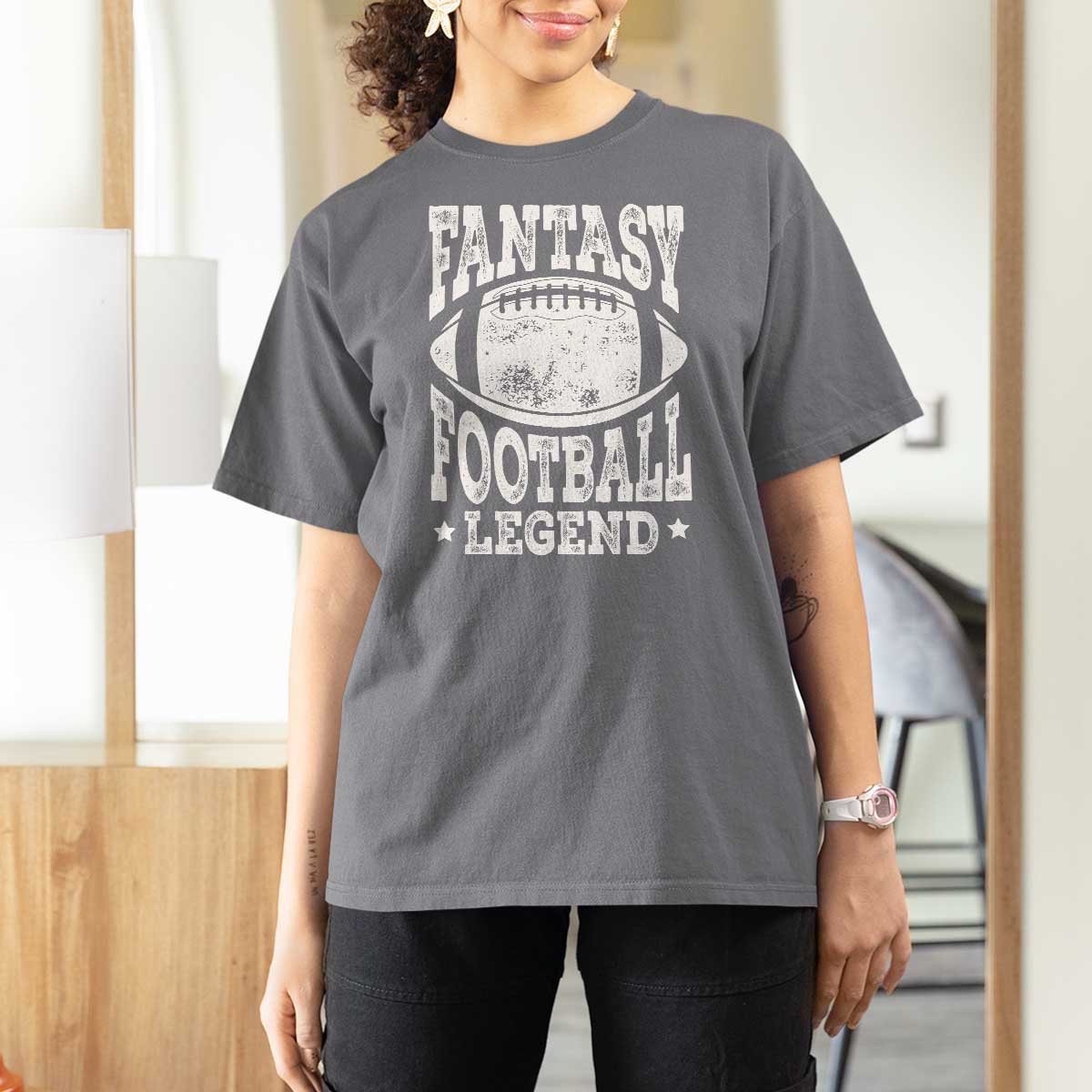 Fantasy Football Legend T Shirt For Women Funny Gameday Dad - Wonder Print Shop