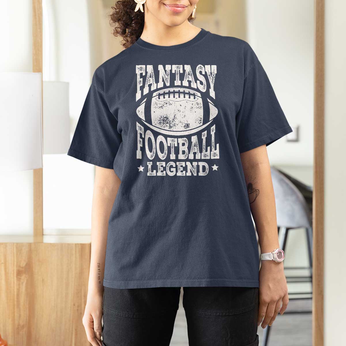Fantasy Football Legend T Shirt For Women Funny Gameday Dad - Wonder Print Shop