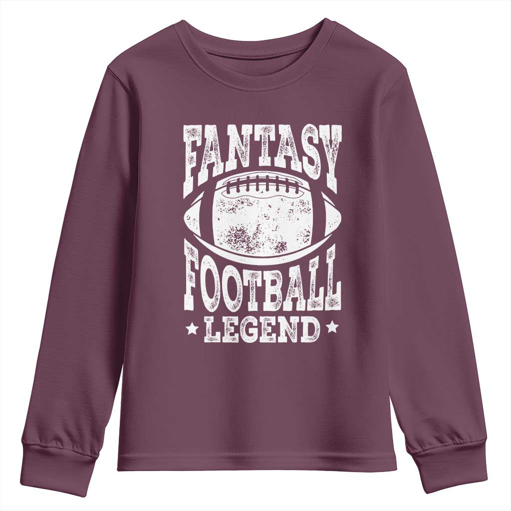 Fantasy Football Legend Youth Sweatshirt Funny Gameday Dad - Wonder Print Shop