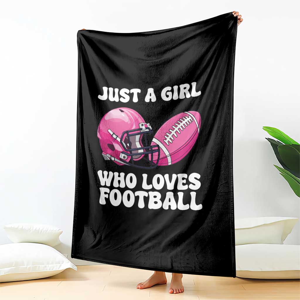 Funny Just A Girl Who Loves Football Throw Blanket - Wonder Print Shop