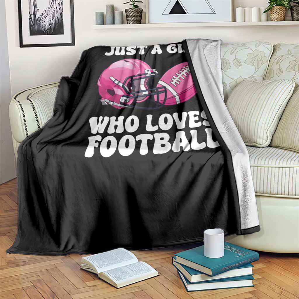 Funny Just A Girl Who Loves Football Throw Blanket - Wonder Print Shop