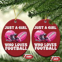 Funny Just A Girl Who Loves Football Christmas Ornament - Wonder Print Shop