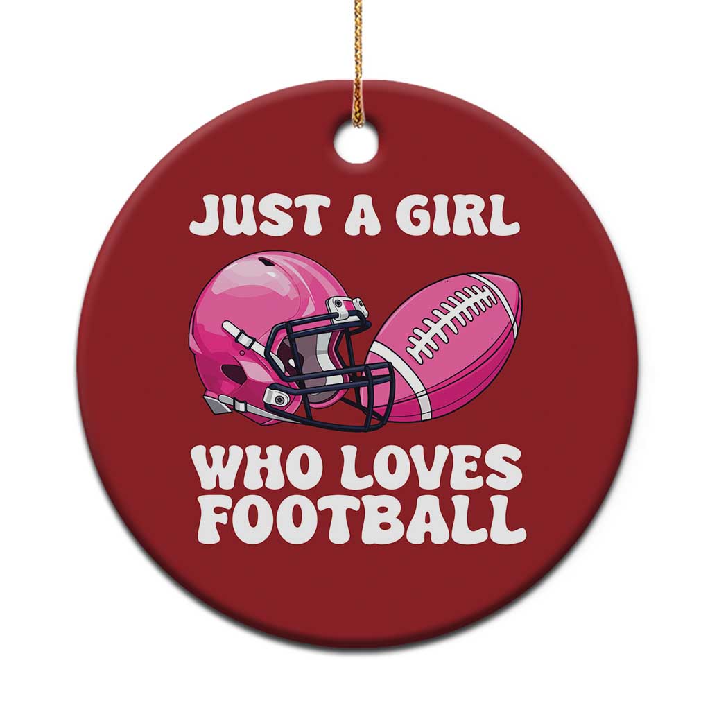 Funny Just A Girl Who Loves Football Christmas Ornament - Wonder Print Shop