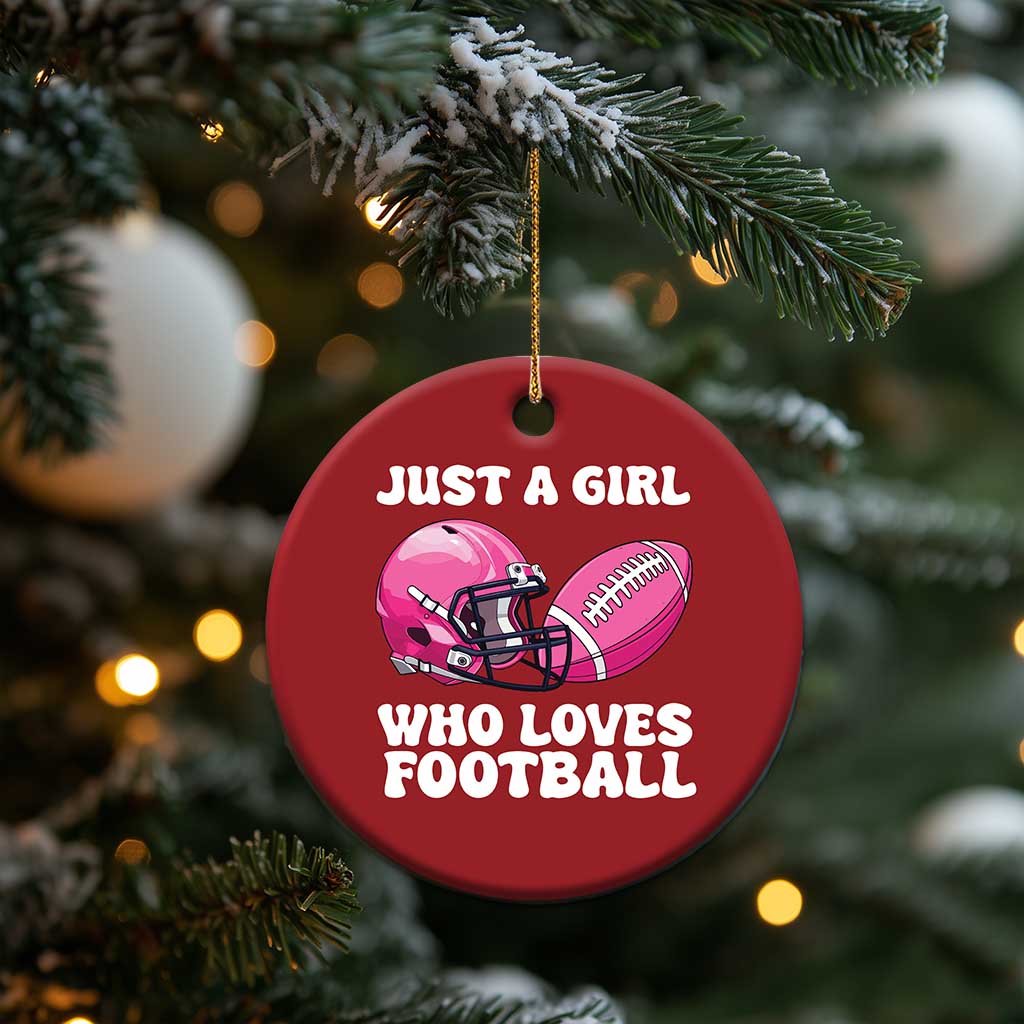 Funny Just A Girl Who Loves Football Christmas Ornament - Wonder Print Shop