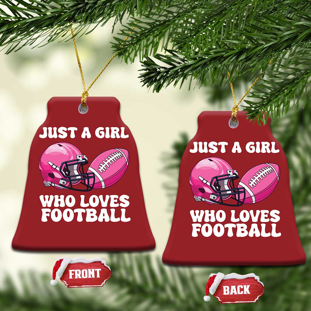 Funny Just A Girl Who Loves Football Christmas Ornament - Wonder Print Shop